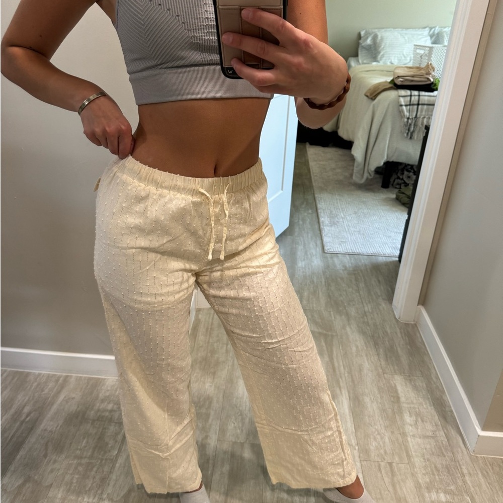 Swim cover up pants with built in shorts; size small